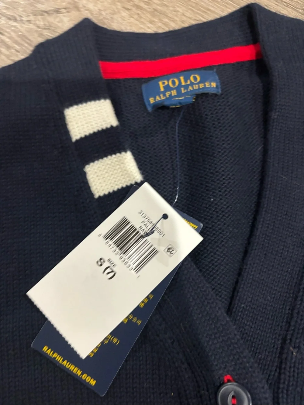 Ralph Lauren Toddler Cotton Letterman Cardigan Size 7